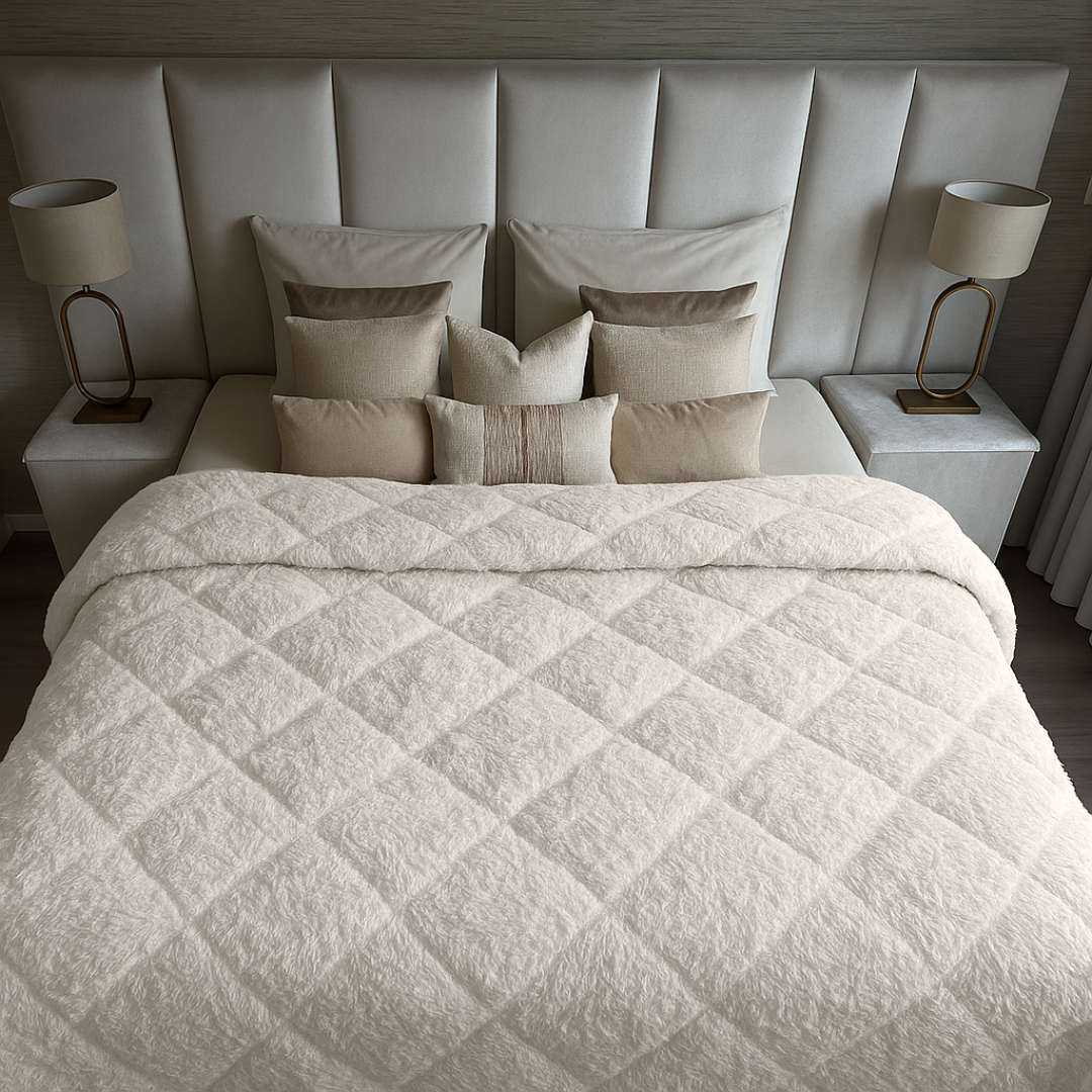 Y-NOT Zomerdekbed Teddy Pearl White