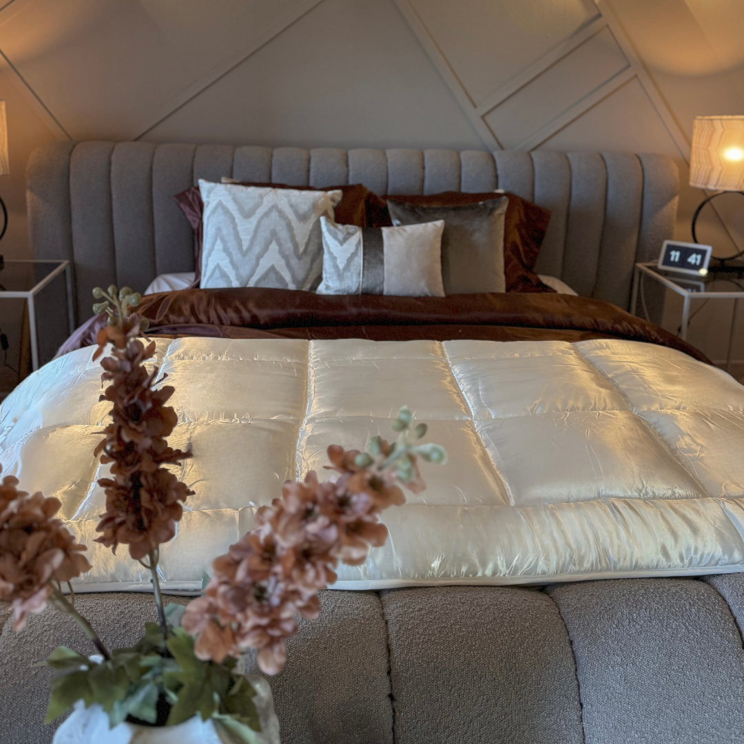 Dekbed Zonder Overtrek Satijn Pearl White