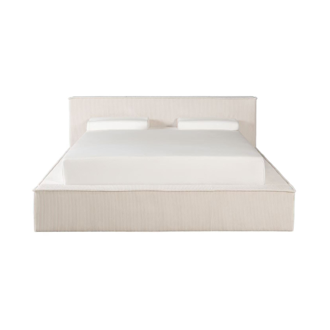 Amore Cozy Teddyrib bed met Opbergruimte + Hybrid Pocket 500 Matras - Nº24 - Pearl White
