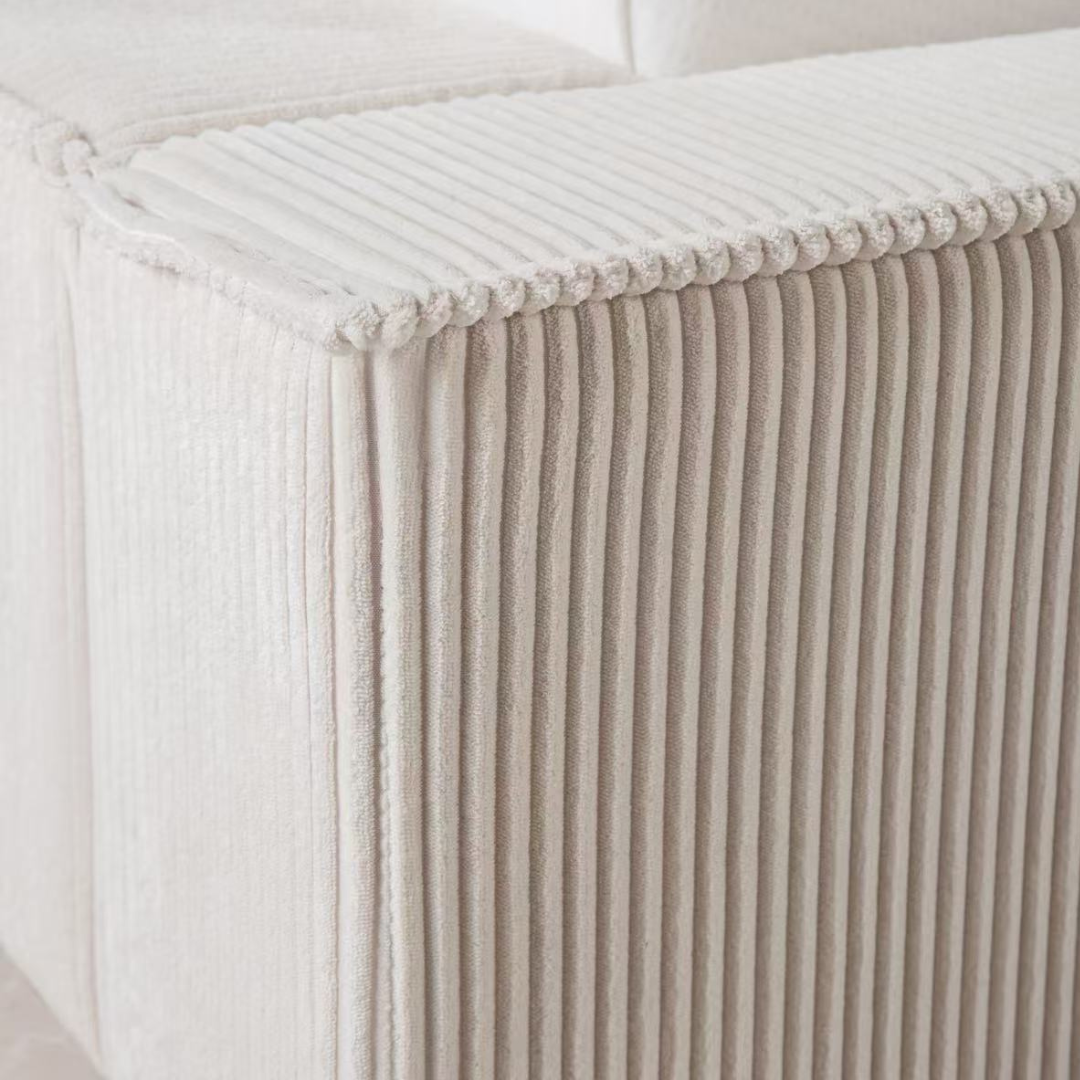 Amore Cozy Teddyrib bed met Opbergruimte + Hybrid Pocket 500 Matras - Nº24 - Pearl White
