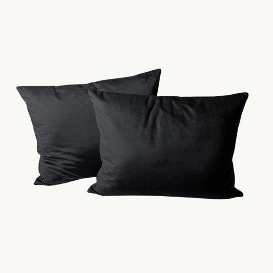 Y-NOT Kussenslopen Velvet Zwart 60x70 cm 2-pack