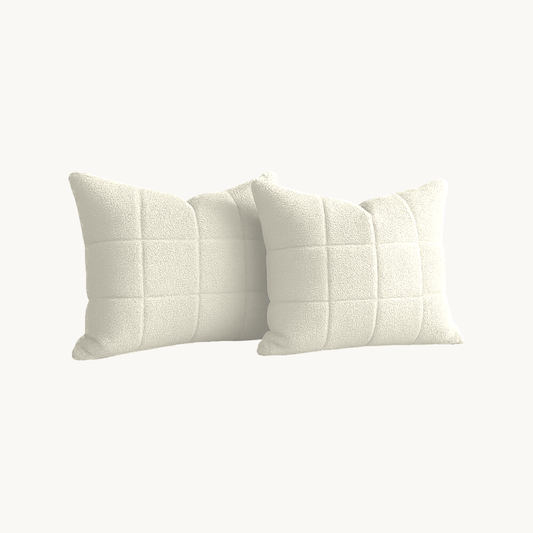 Y-NOT Kussenslopen Vol & Gevoerd Teddy Pearl White 2-Pack 60x70 cm