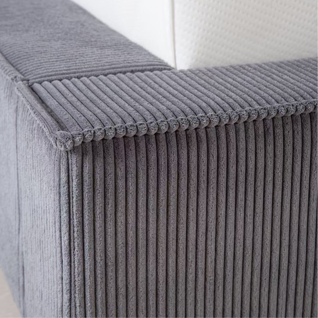 Amore Cozy Teddyrib bed met Opbergruimte + Hybrid Pocket 500 Matras - Nº113 - Antracite