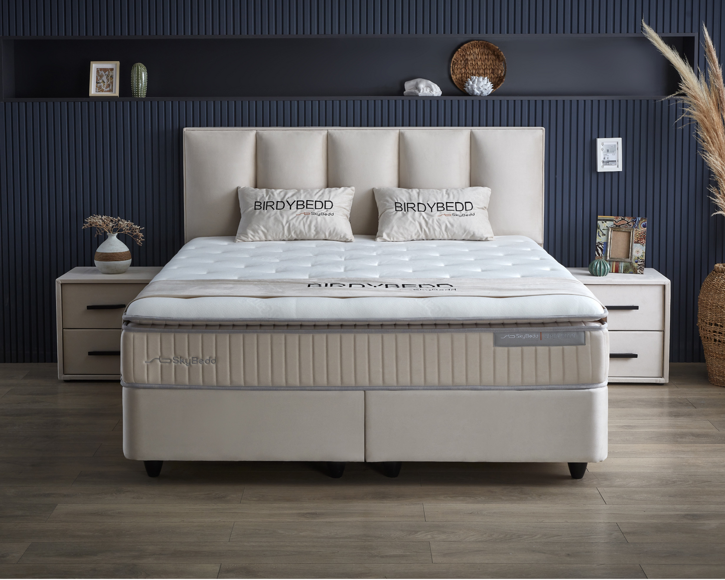 Boxspring met Opbergruimte Birdybedd - Complete set - Nº75 - Cannoli Cream