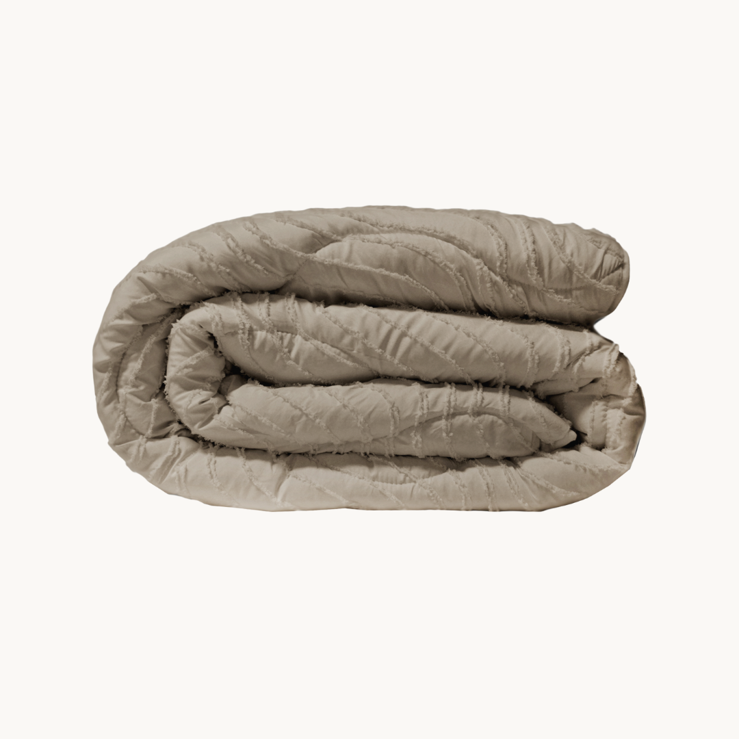 Dekbed Zonder Overtrek Japandi Waves Taupe