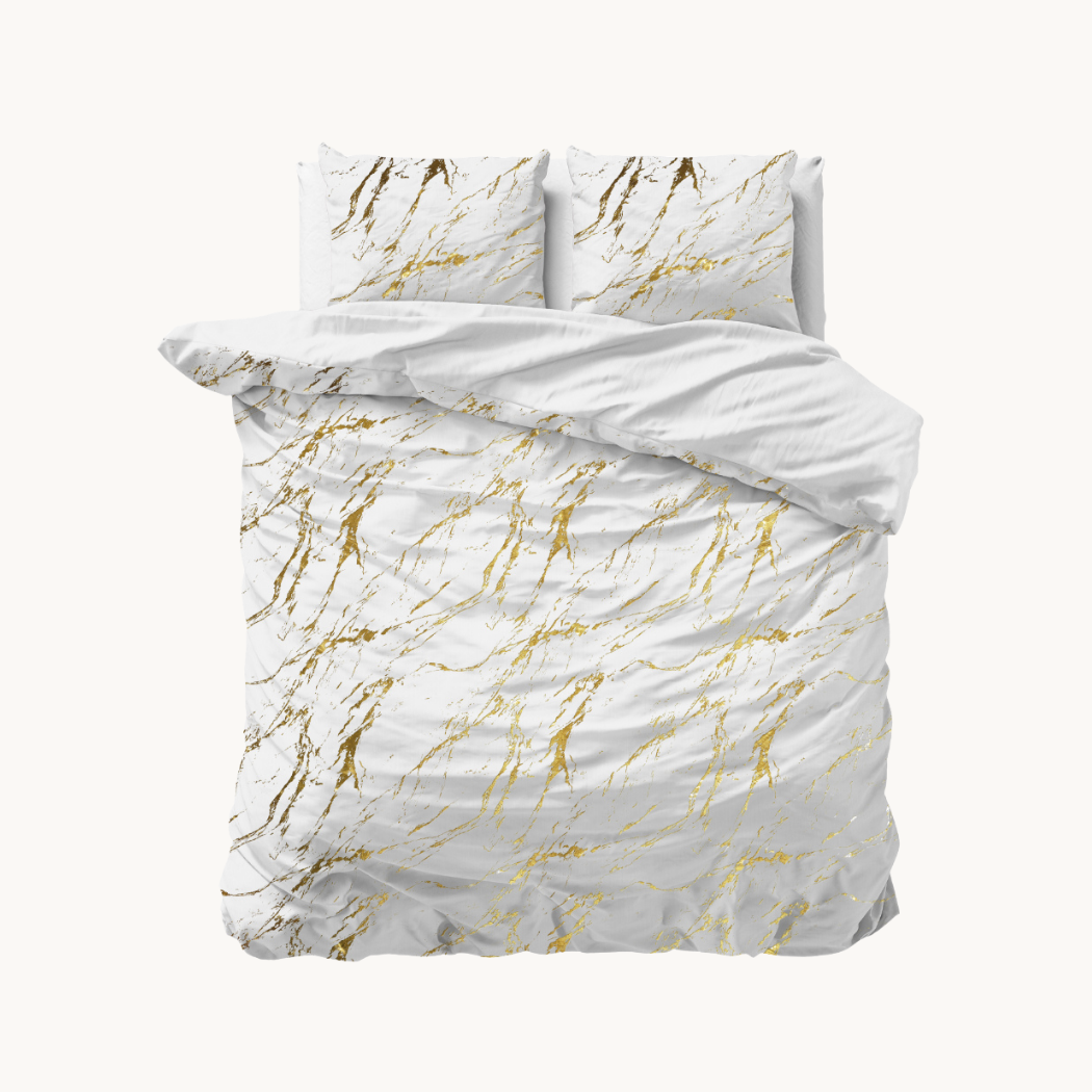 Dekbedovertrek Marble Luxe Gold White