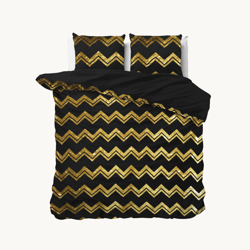 Dekbedovertrek Wave Luxe Gold Black