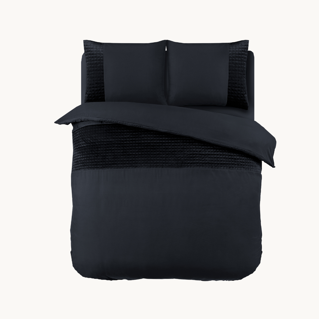 Dekbedovertrek set Velvet Border Obsidian Black