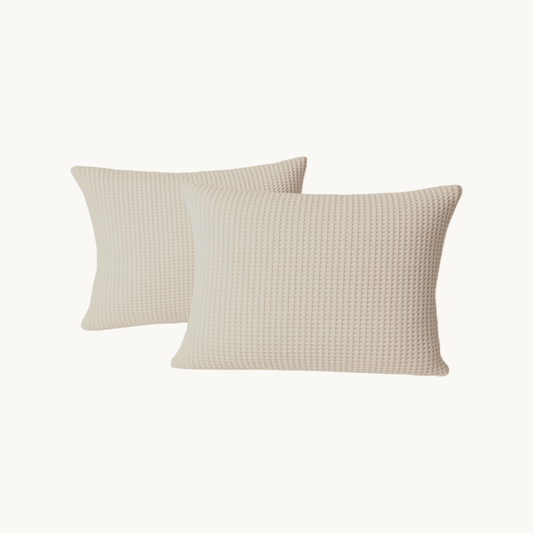 Kussenslopen Waffle Sand 60x70cm 2-Pack