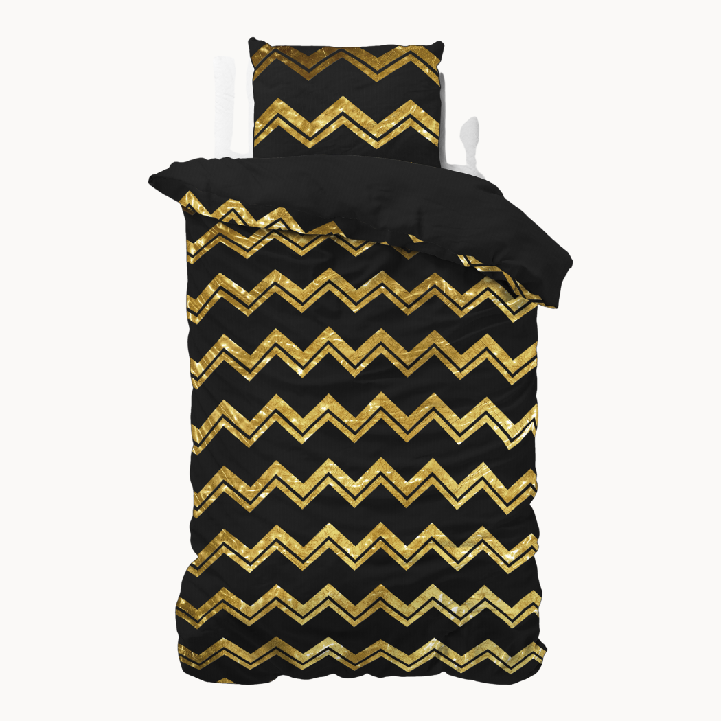 Dekbedovertrek Wave Luxe Gold Black