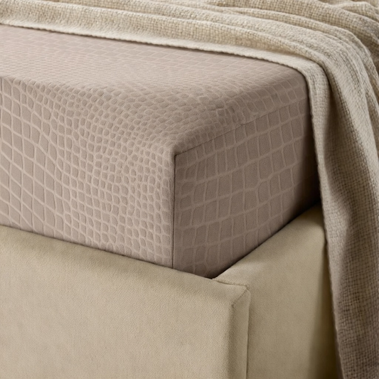Matras Hoeslaken Velvet Snake Skin - Desert Taupe