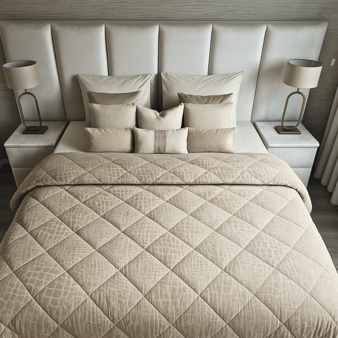 Dekbed Zonder Overtrek Velvet Snake Skin Desert Taupe