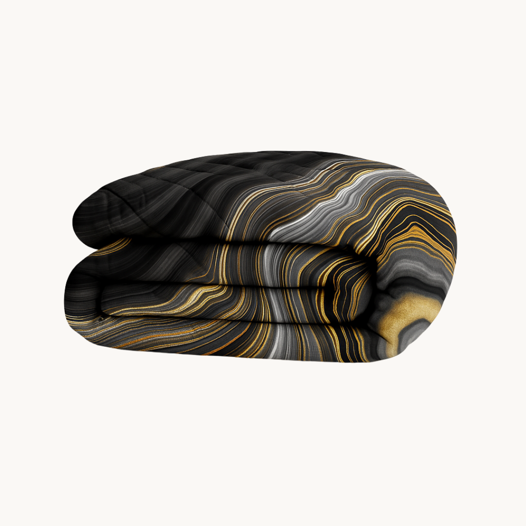Y-NOT Design Dekbed Marmer Gold Black