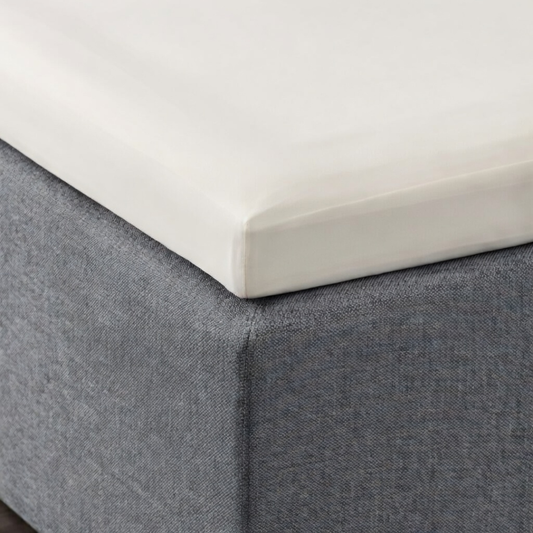 Topper Hoeslaken Premium Katoen Satijn Pearl White