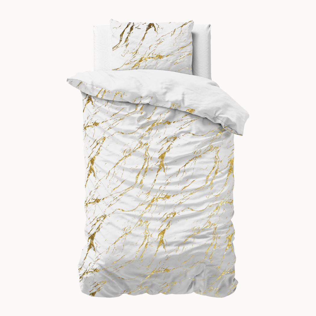 Dekbedovertrek Marble Luxe Gold White