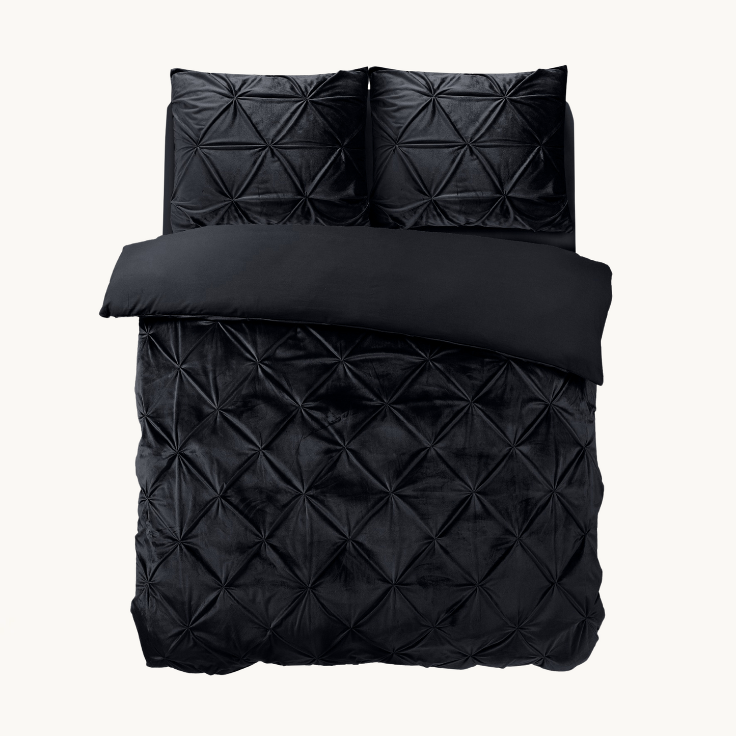 Dekbedovertrek set - Velvet Diamond Obsidian Black