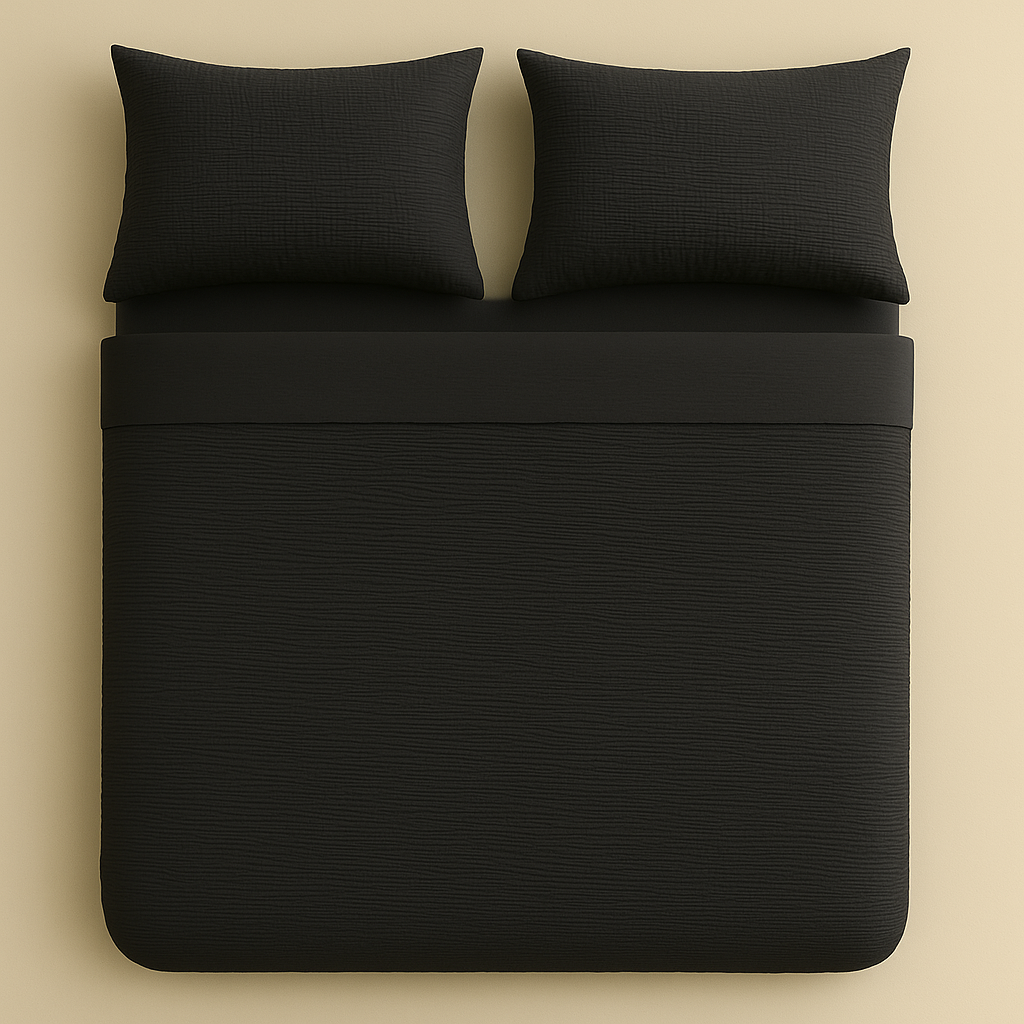 Dekbedovertrek set Micro Mousseline Antraciet