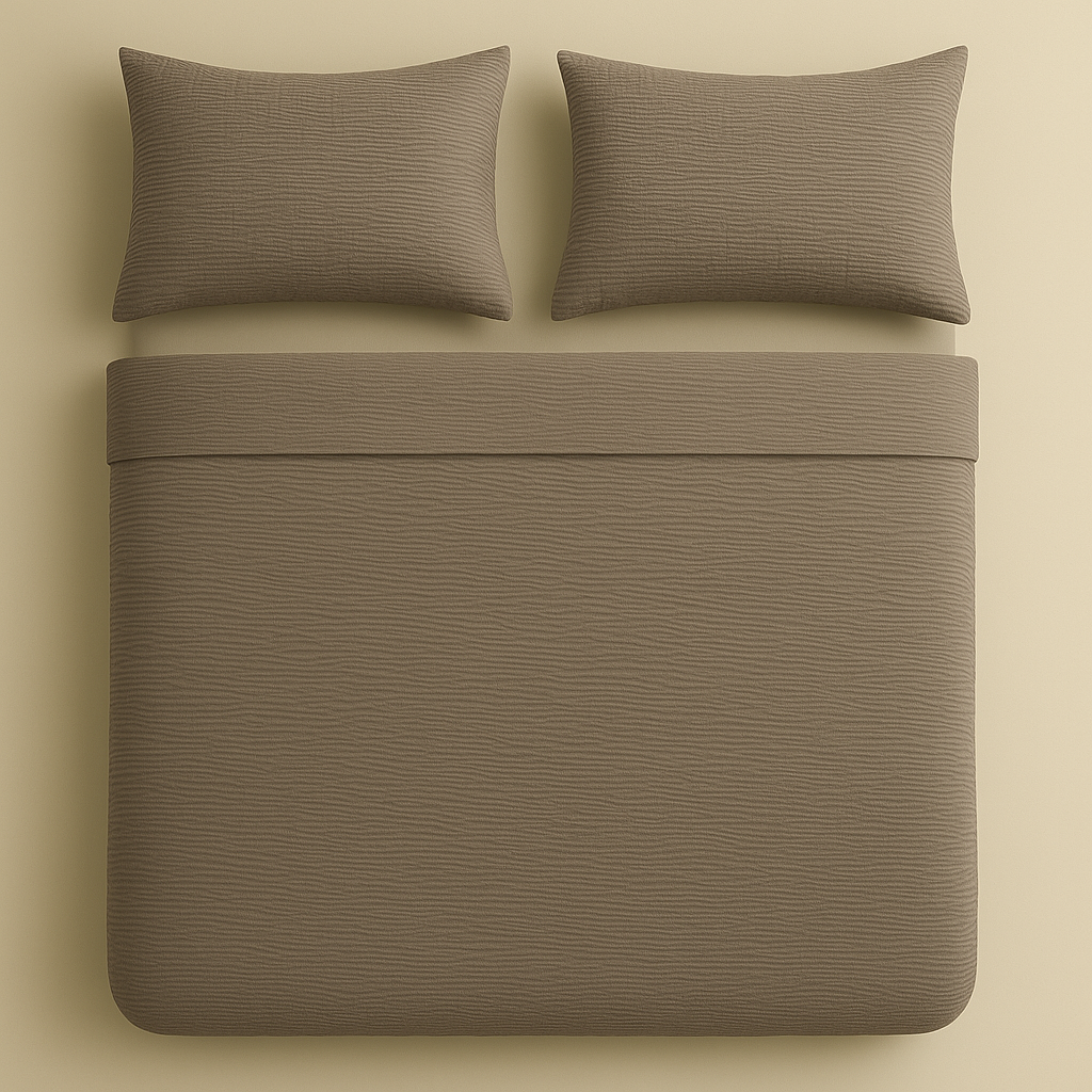 Dekbedovertrek set Micro Mousseline Taupe