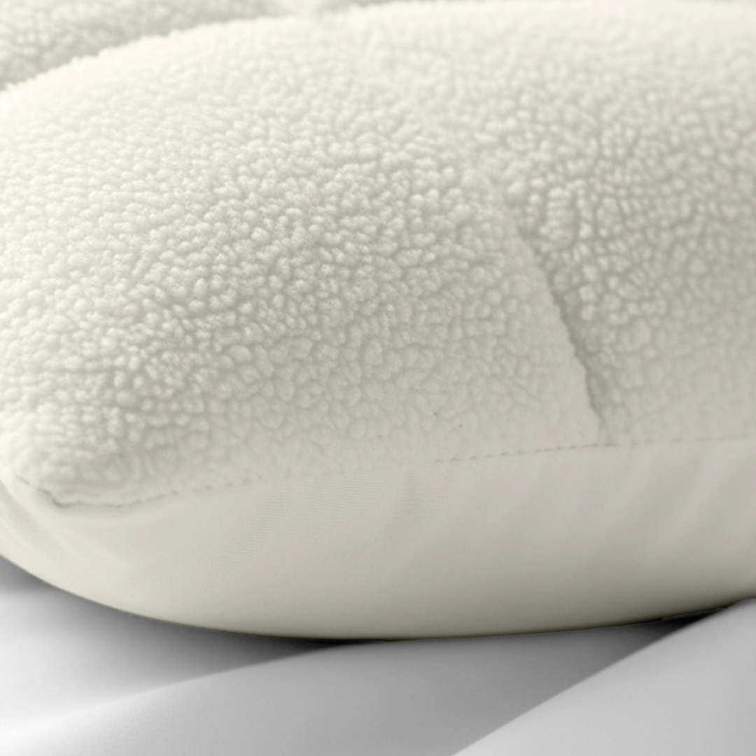 Kussenslopen Vol & Gevoerd Teddy Pearl White 2-Pack 60x70 cm