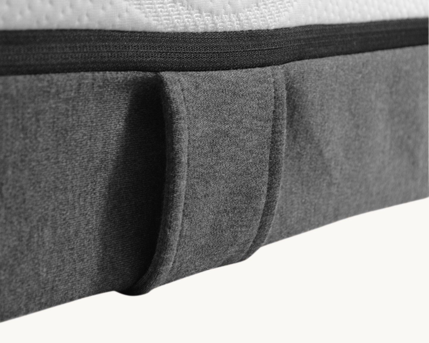 Amore Cozy Teddyrib bed met Opbergruimte + Hybrid Pocket 500 Matras - Nº24 - Pearl White