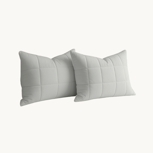 Y-NOT Kussenslopen Vol & Gevoerd Mat Satijn Pearl White 2-Pack 60x70 cm