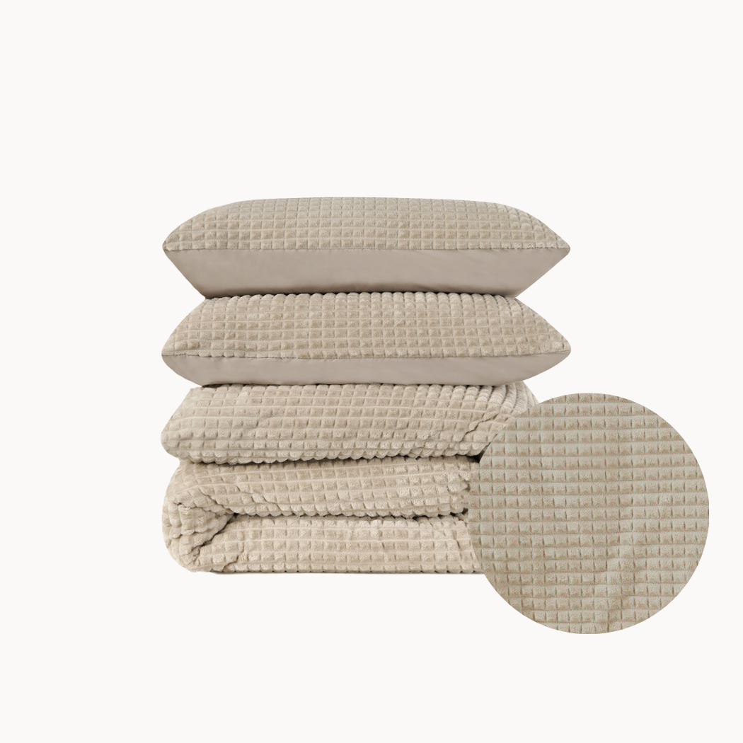 Dekbedovertrek Teddy Polar Bear Fur Iced Coffee Taupe