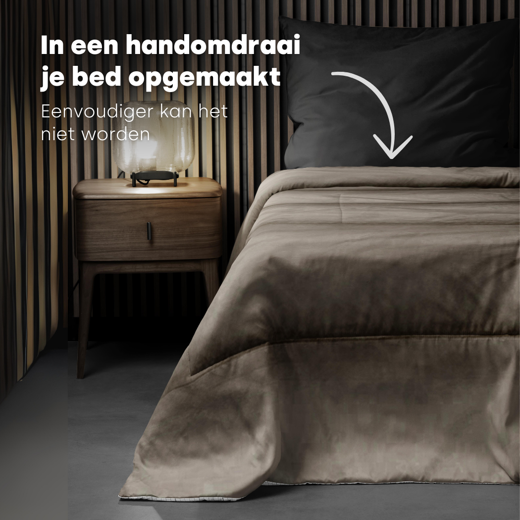 Dekbed Zonder Overtrek Mat Satijn™ Taupe kaki