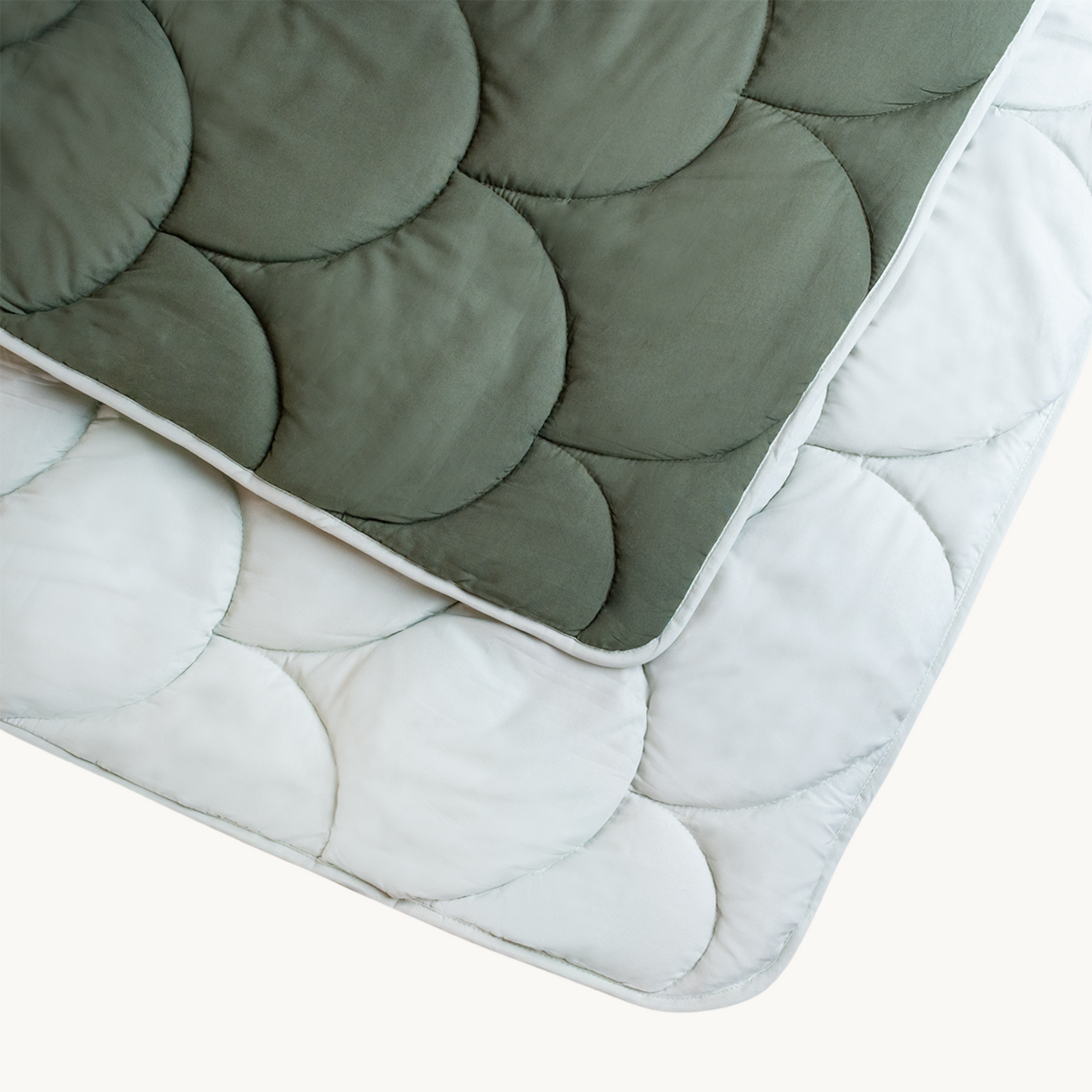 Dekbed Zonder Overtrek Mat Satijn Grey/Olive Green