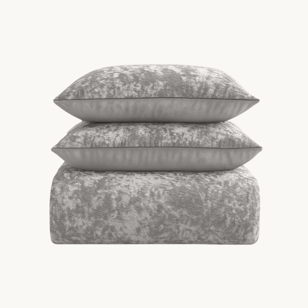 Dekbedovertrek Velvet Chenille Metallic silver