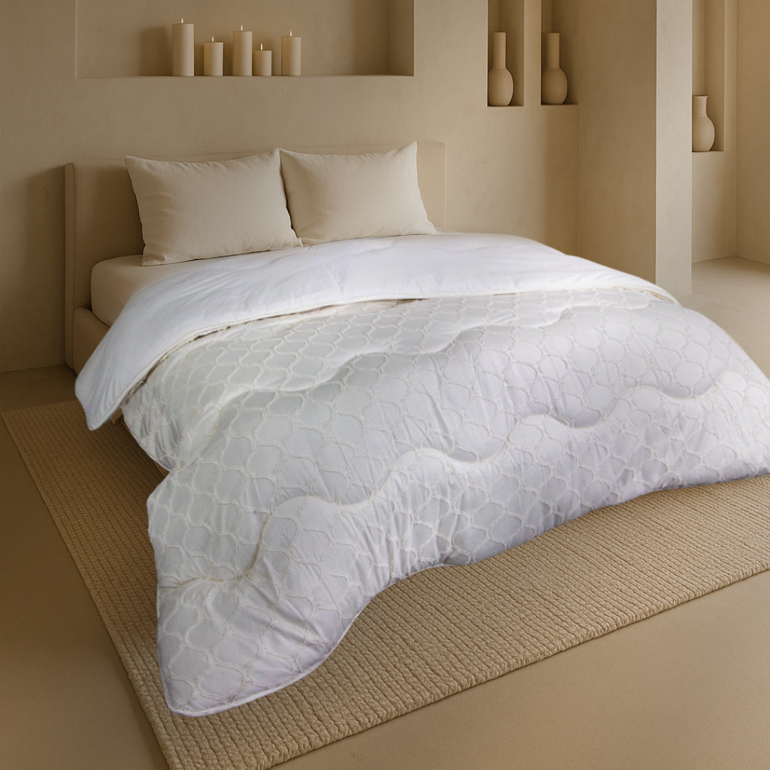 Dekbed Zonder Overtrek Japandi Curve White