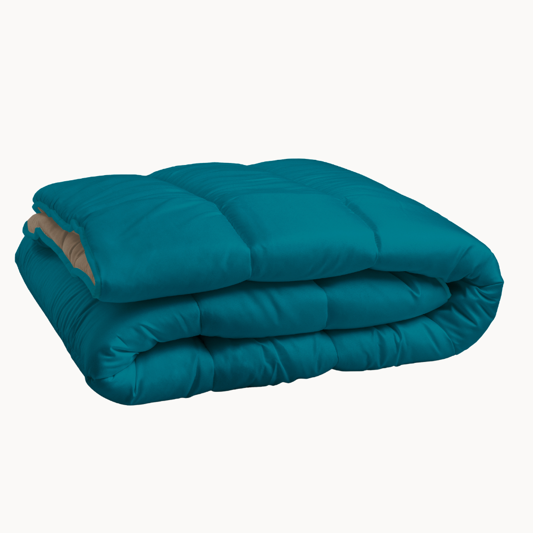 Dekbed zonder Overtrek Mat Satijn™ Taupe / Petrol
