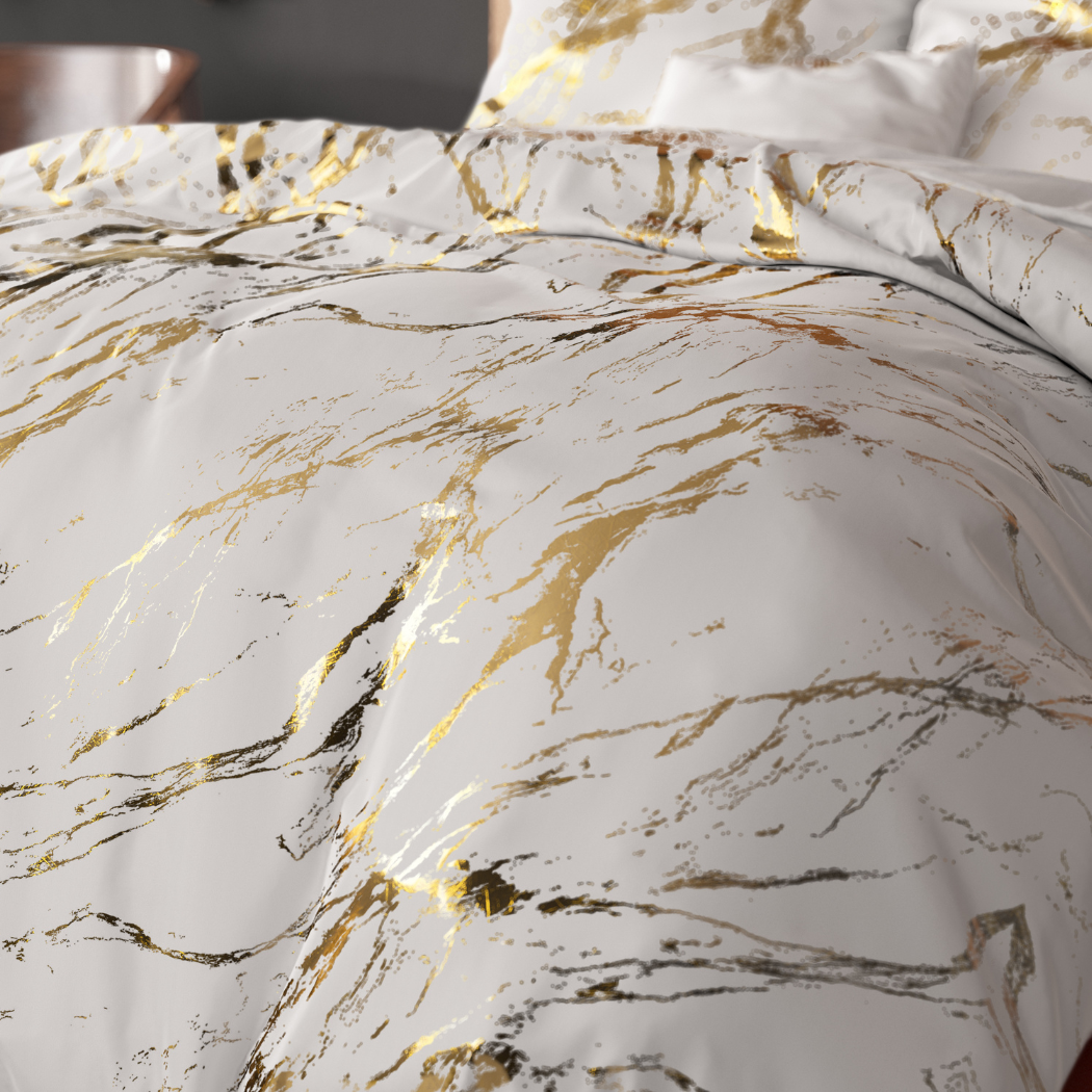 Dekbedovertrek Marble Luxe Gold White