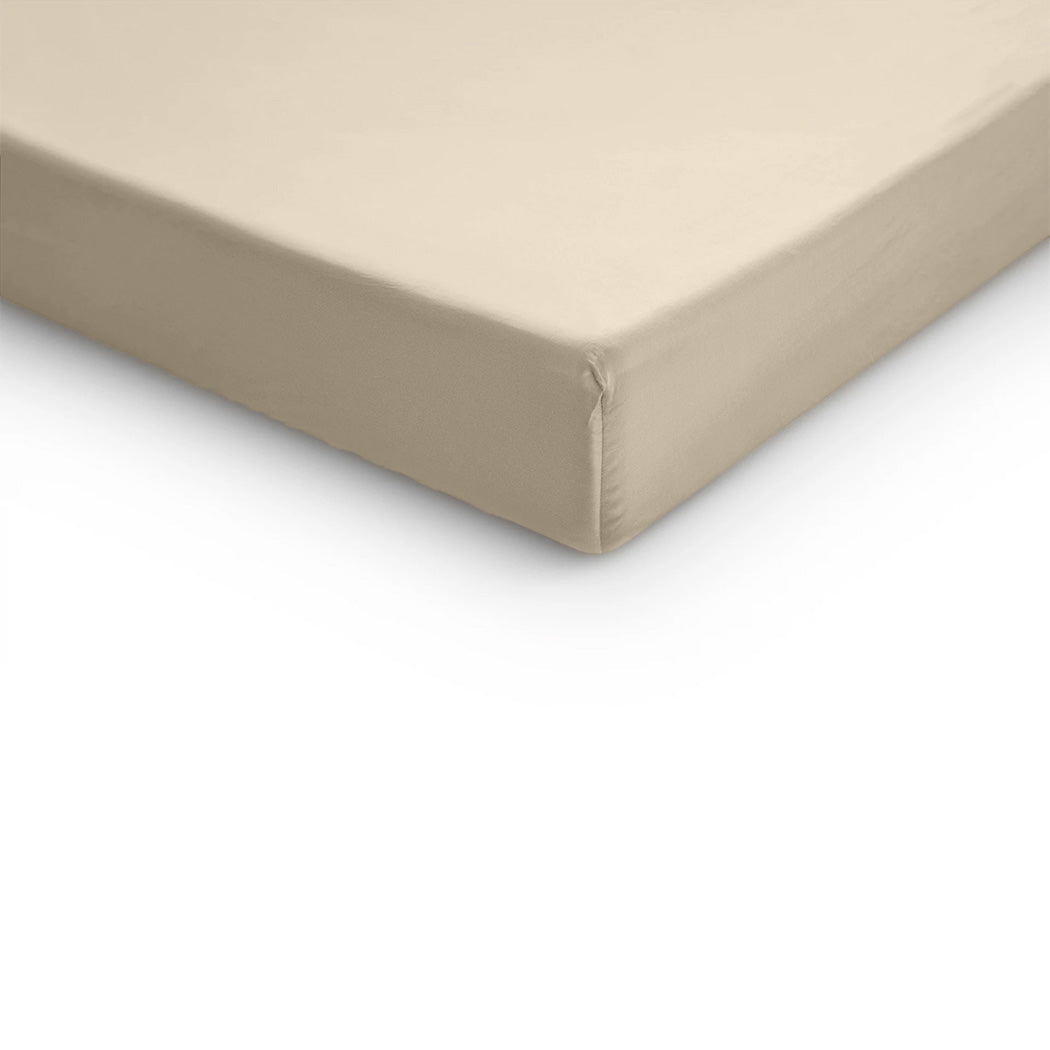 Topper Hoeslaken Katoen Satijn Premium Zand