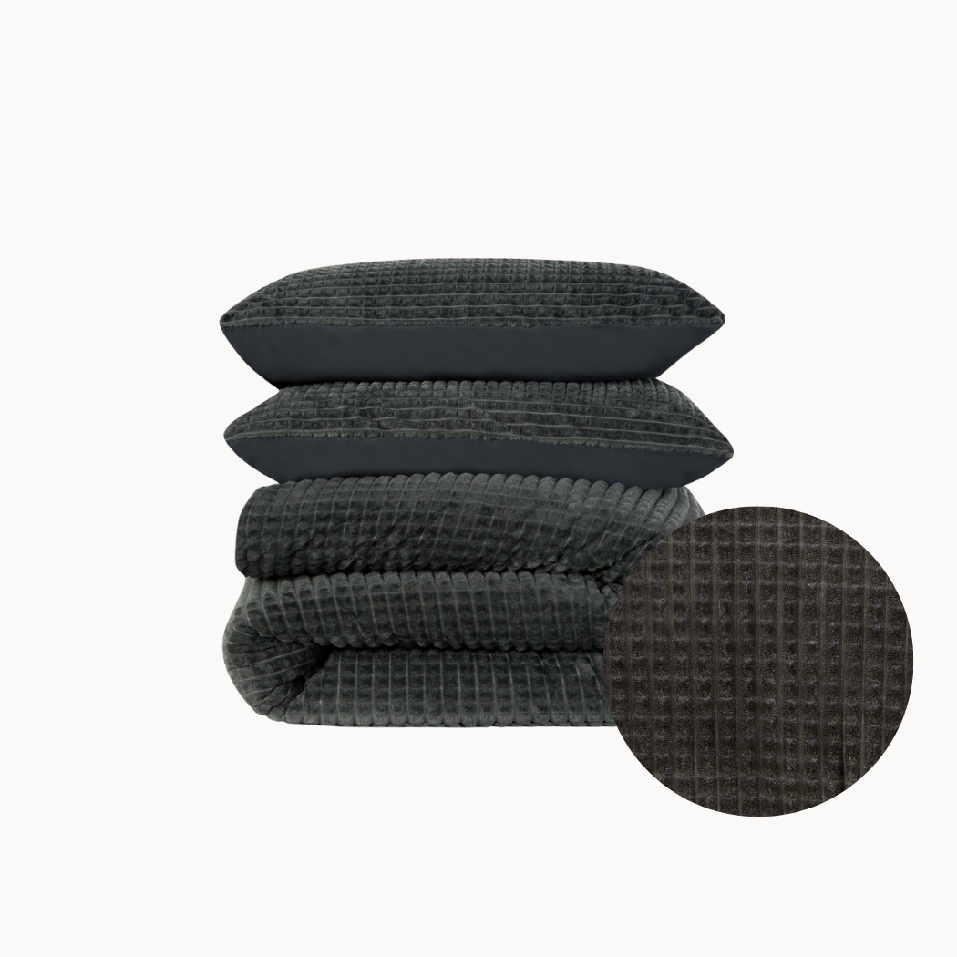 Dekbedovertrek Teddy Polar Bear Fur Charcoal