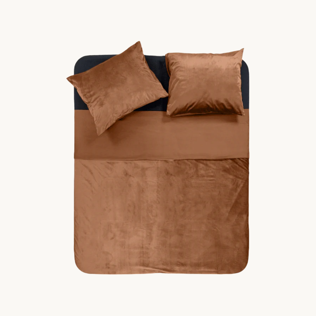 Dekbedovertrek set Velvet Caramel Latte