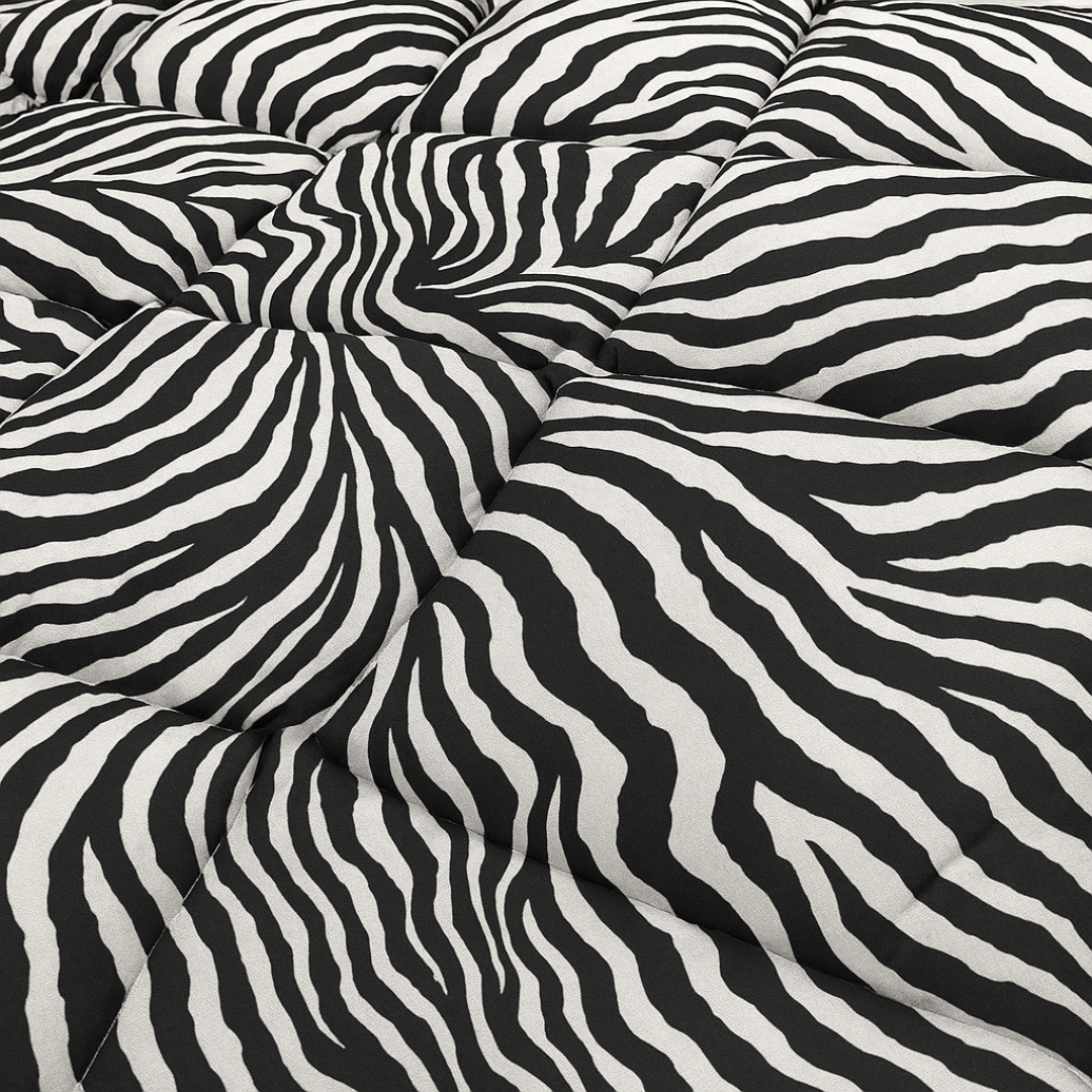 Dekbed Zonder Overtrek Mat Satijn Tiger Black Silver