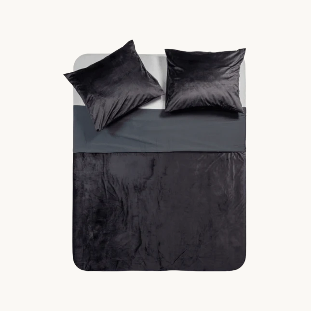 Dekbedovertrek set Velvet Fancy Ash Grey