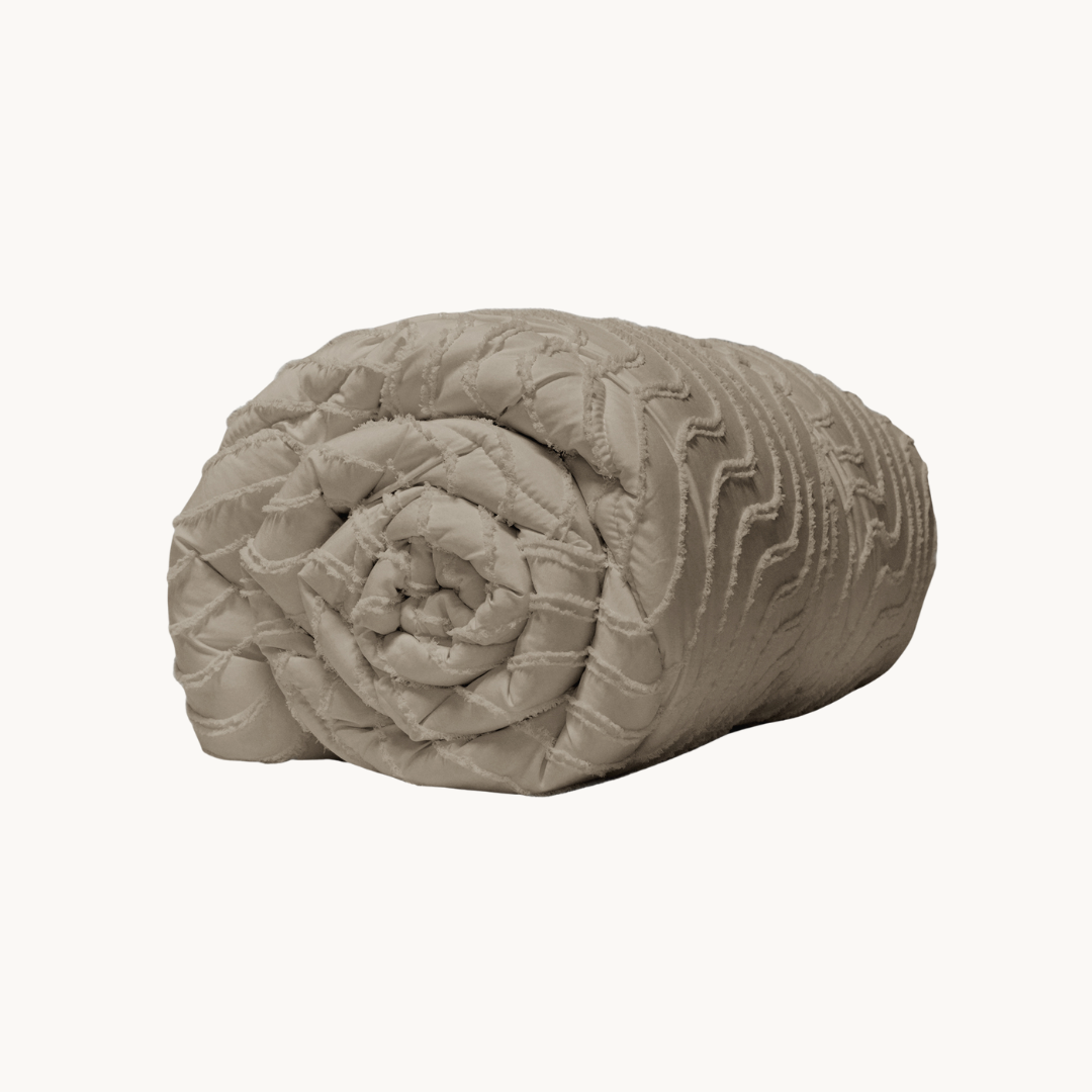 Dekbed Zonder Overtrek Japandi Waves Taupe