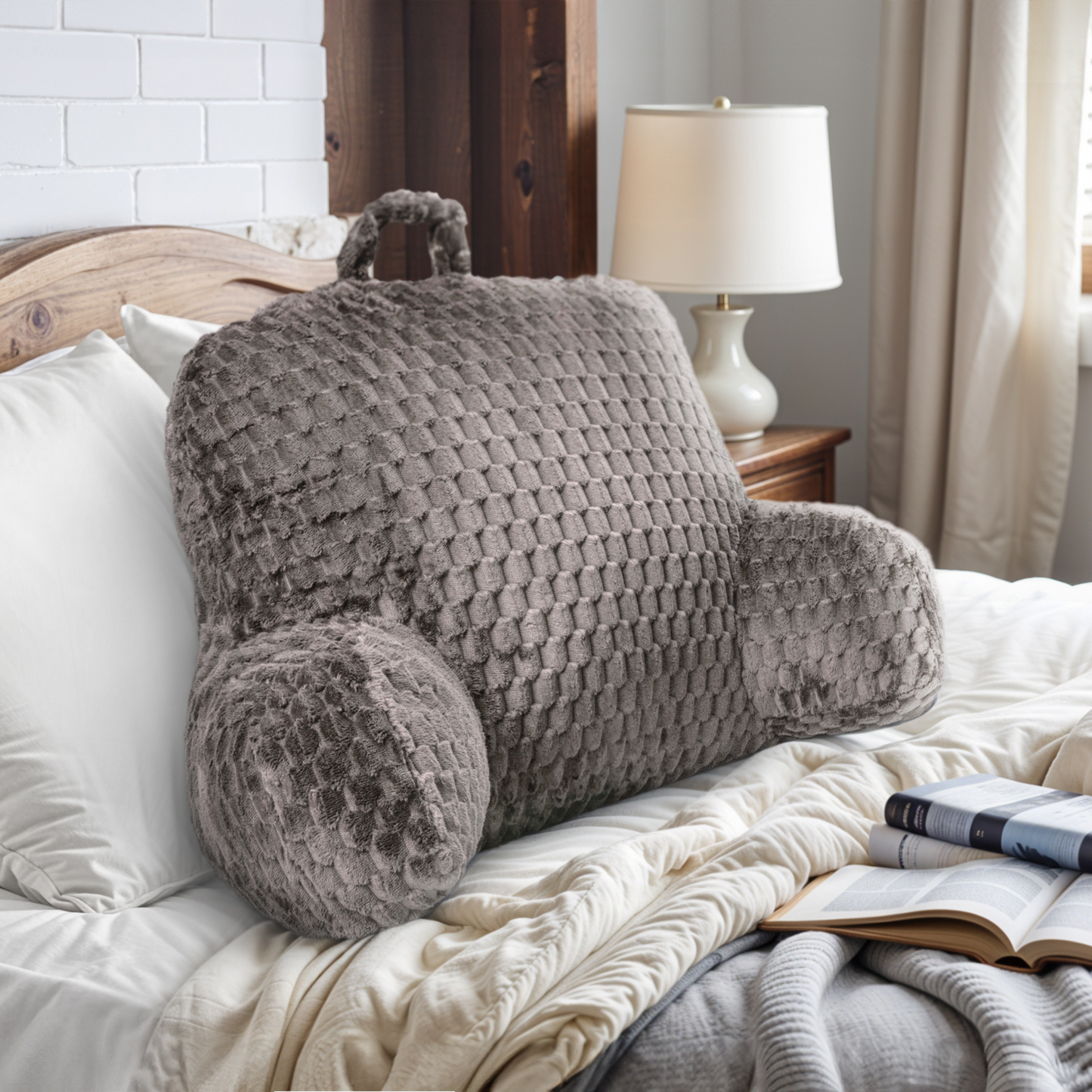 Teddy Leeskussen - Bedrest Pillow - Taupe