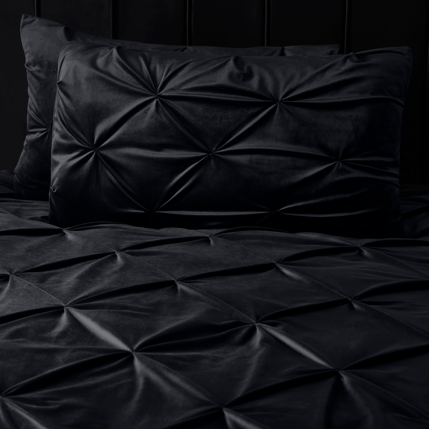 Dekbedovertrek set - Velvet Diamond Obsidian Black