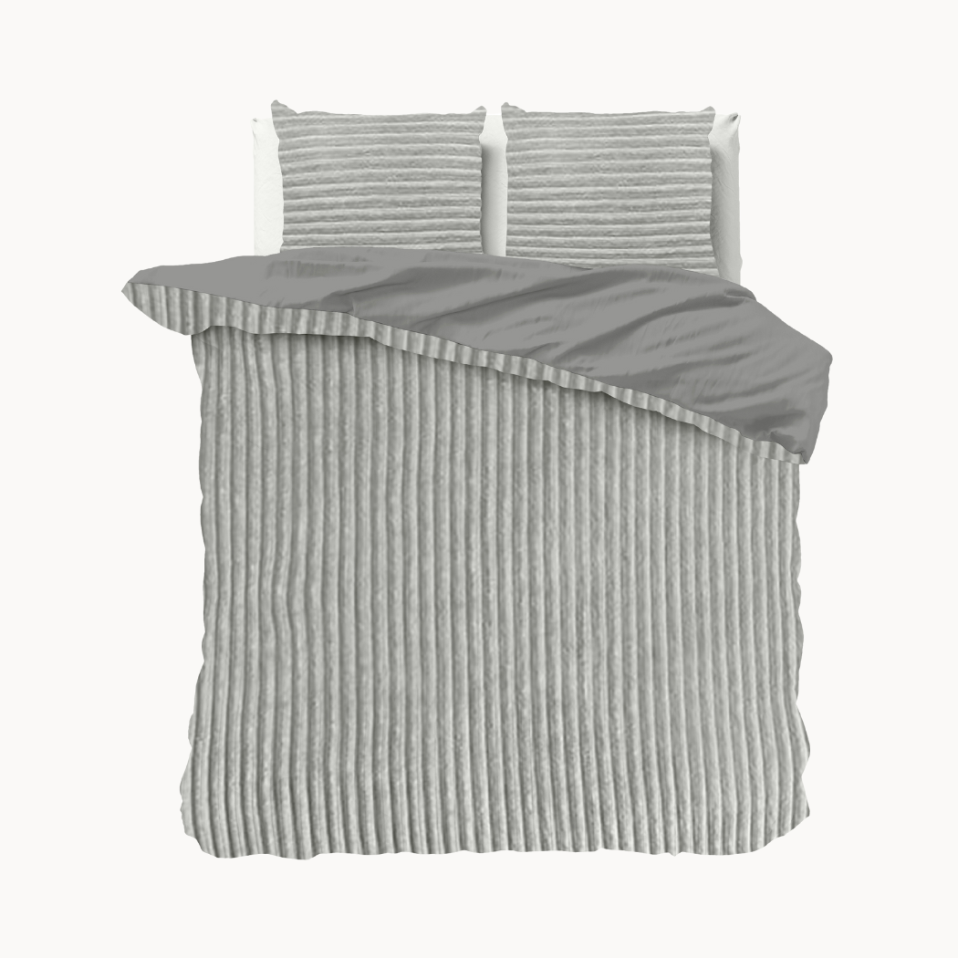 Dekbedovertrek Teddy Rib Grey