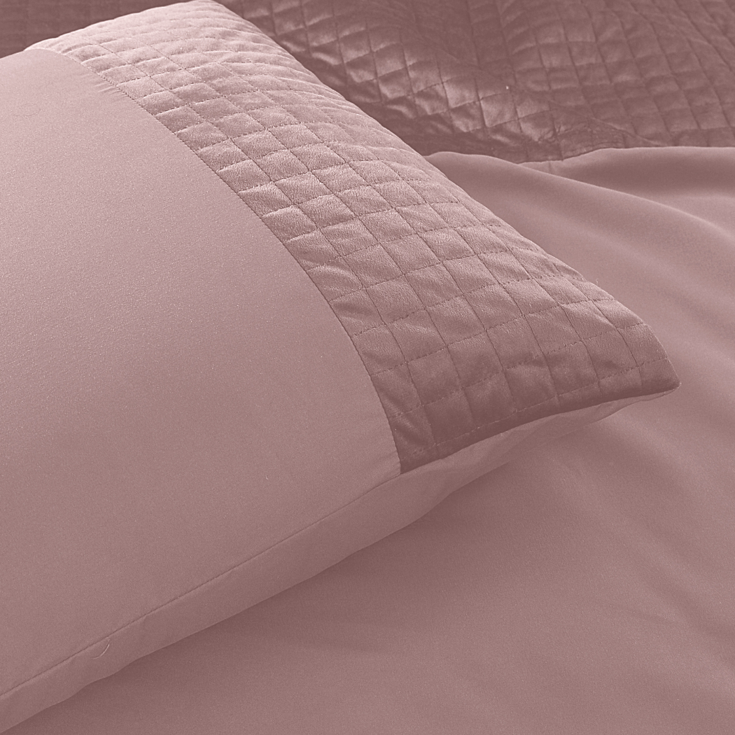 Dekbedovertrek set Velvet Border Chai Latte Pink
