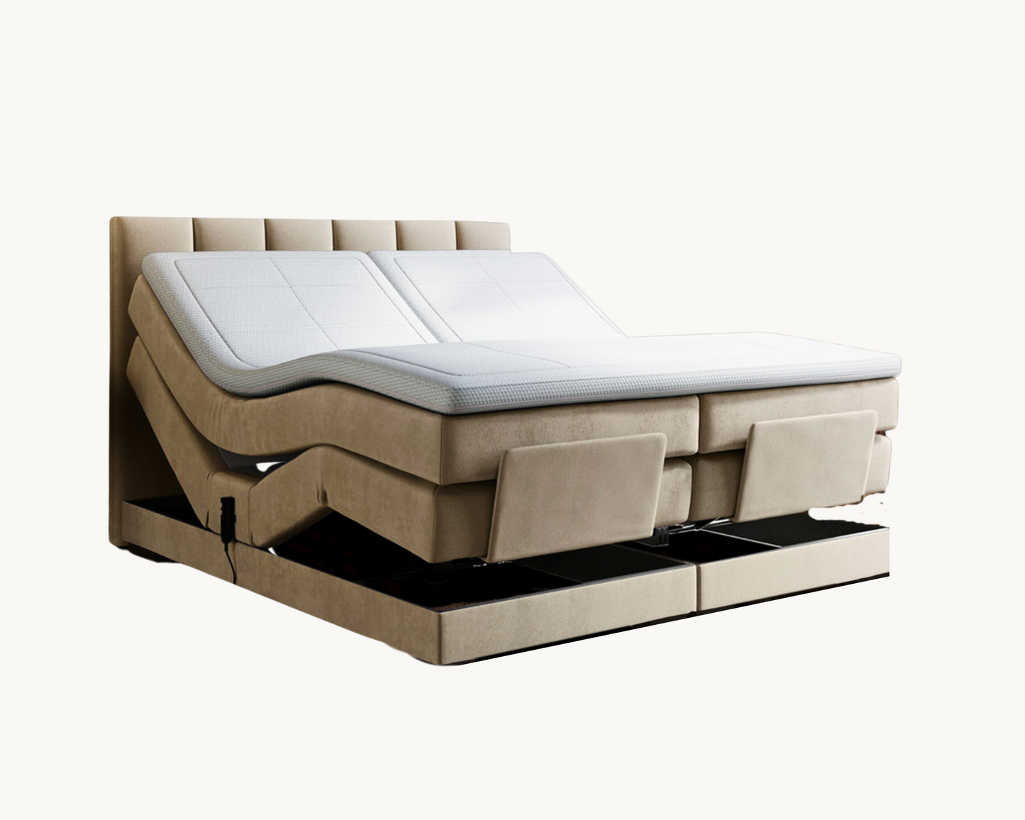 Y-NOT - Elektrische Boxspring - Lumière - Complete set - Nº29 Ivory
