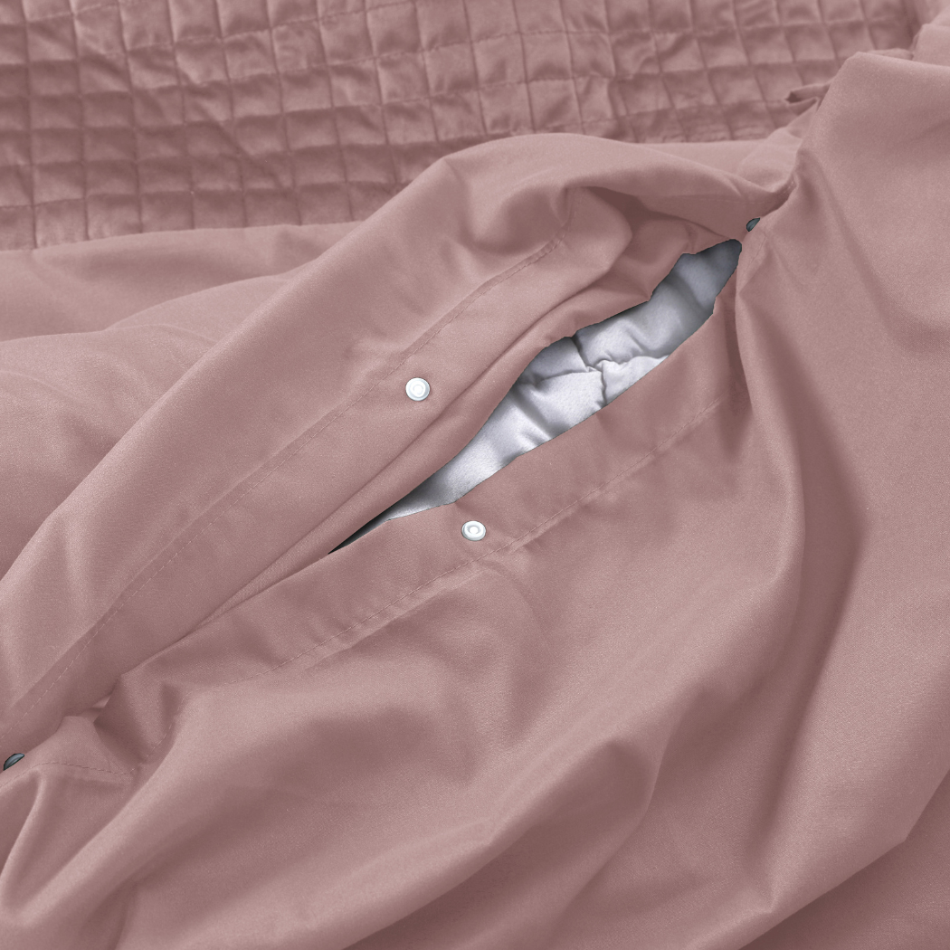 Dekbedovertrek set Velvet Border Chai Latte Pink