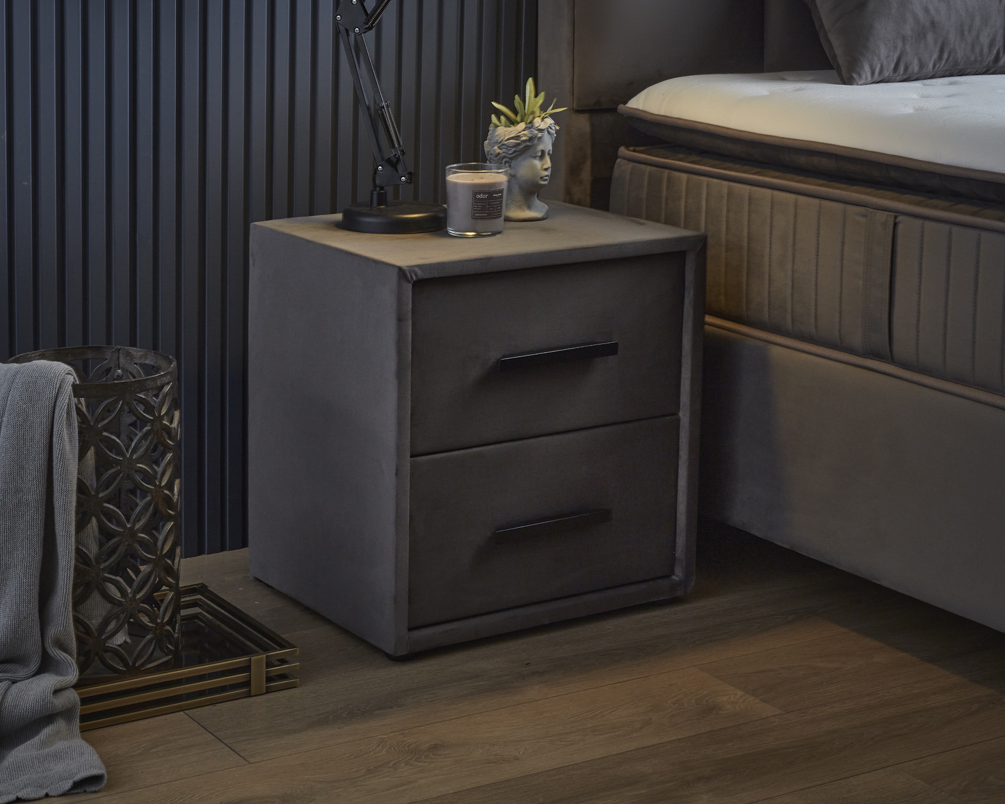 Boxspring met Opbergruimte Birdybedd - Complete set - Nº73 - Caviar Grey