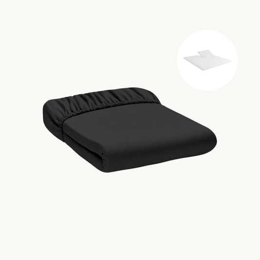 Splittopper Hoeslaken Jersey Premium Zwart