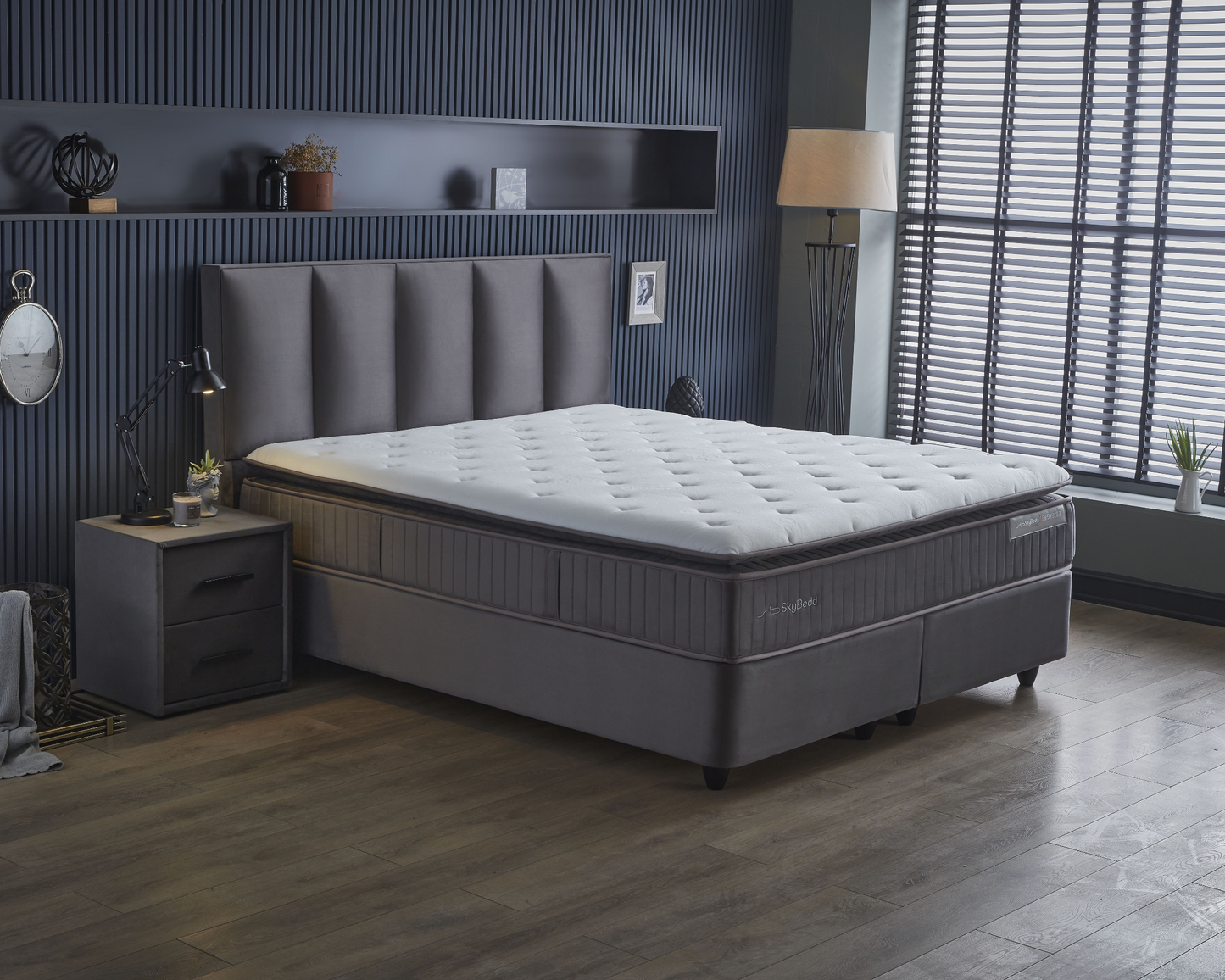 Boxspring met Opbergruimte Birdybedd - Complete set - Nº73 - Caviar Grey