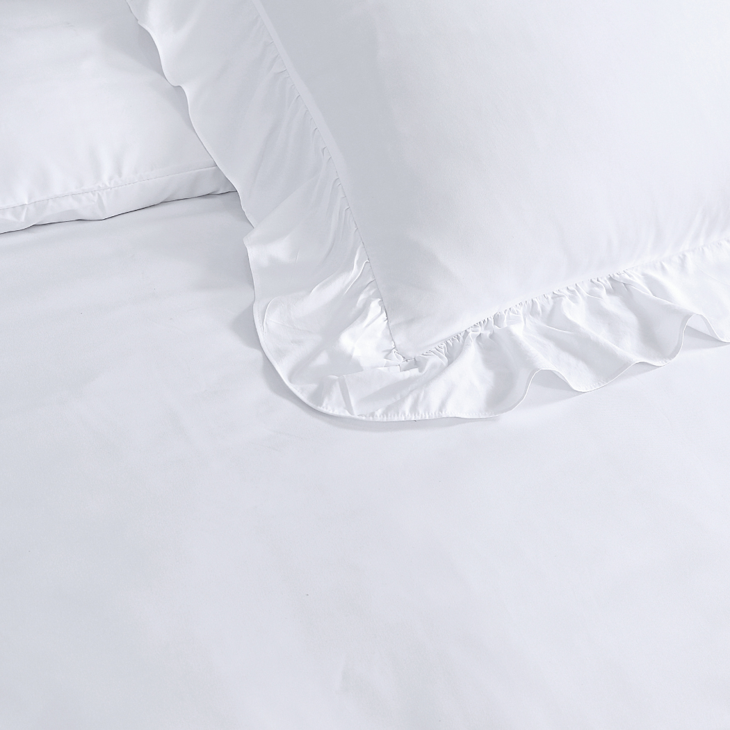 Dekbedovertrek Mat Satijn™ Ruffle/ Ruche Wit