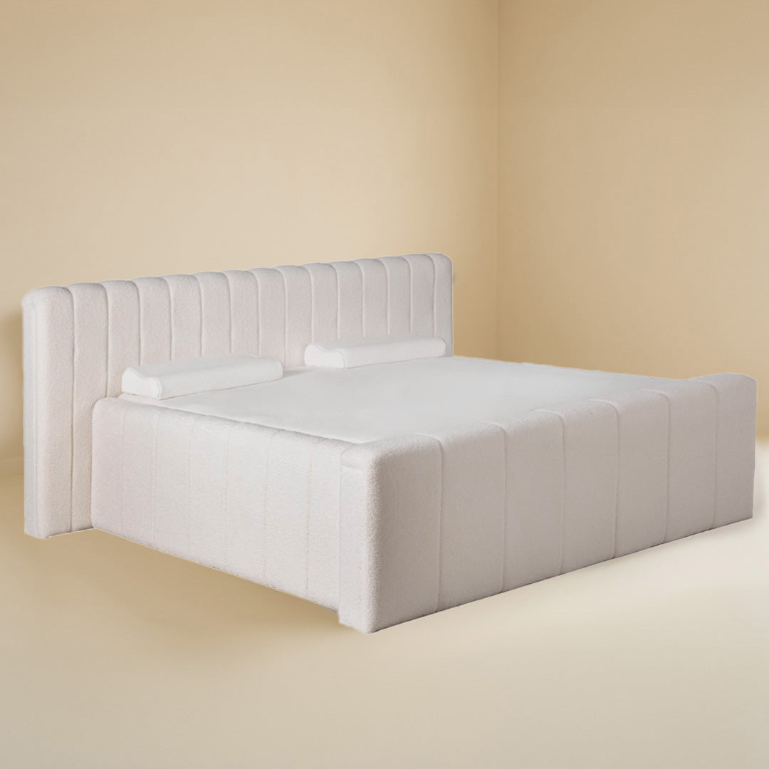 Amore Rituals Teddy bed + Hybrid Pocket 500 Matras - Nº55 - Offwhite