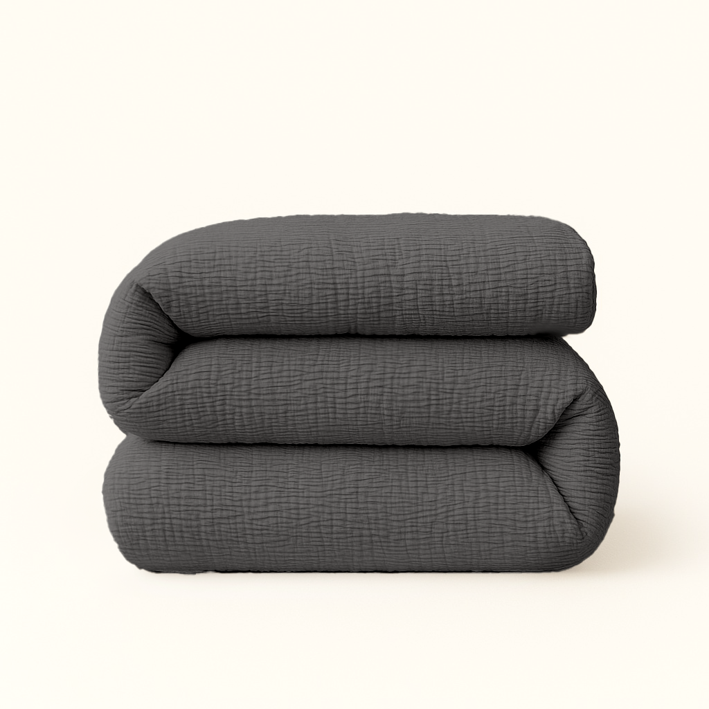 Dekbed Zonder Overtrek Micro Mousseline Antraciet